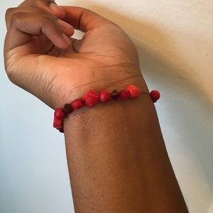 Red beaded bracelet